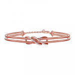925 Silver Rose Gold Dual Entangle Bracelet, Adjustable