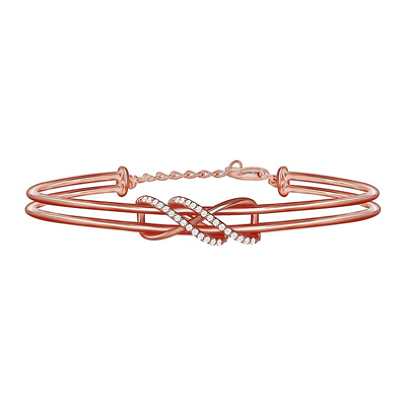 925 Silver Rose Gold Dual Entangle Bracelet, Adjustable