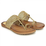 Women’s Kolhapuri Flats – Handwoven Bunai Sandals with Toe Loop