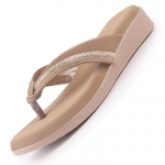 Women Elegant Embellished Shimmery Wedding T-Strap Flat Slip On Slippers