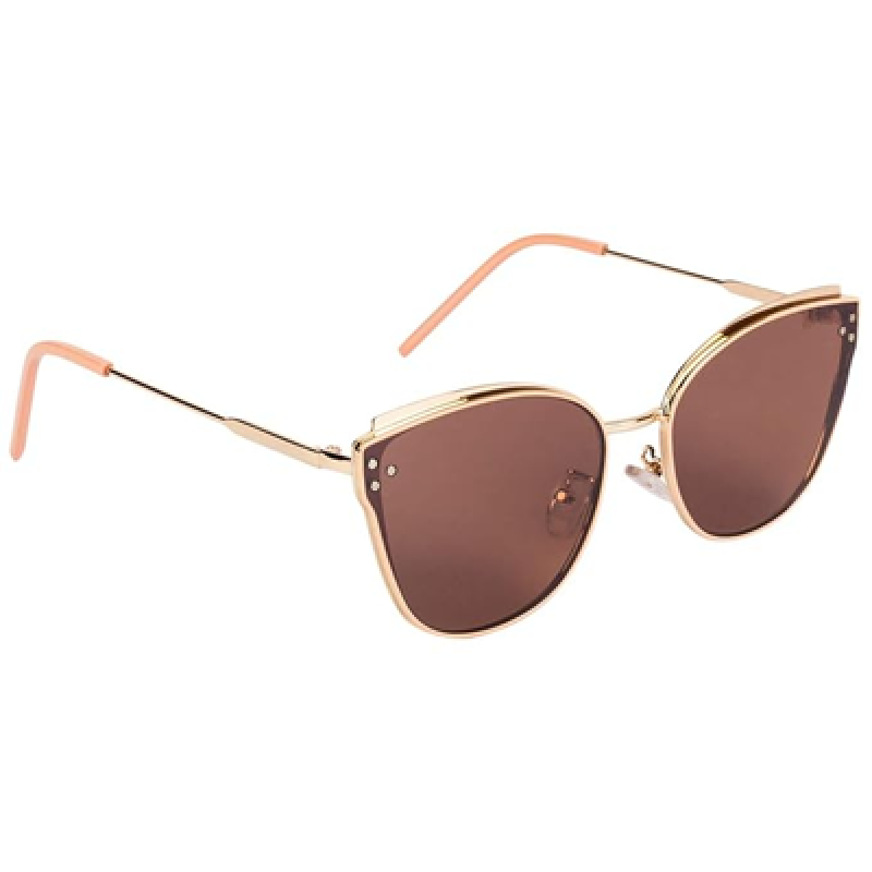 Uv Protected Cateye Sunglasses For Women (Brown Lens|Pink Frame