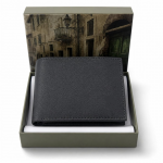 Leather Wallets for Man Original Bi Fold Slim Men Wallet with ID Window Easy Access 5 Card Slots Coin Pocket Durable Genuine Leather Compact Design Gi