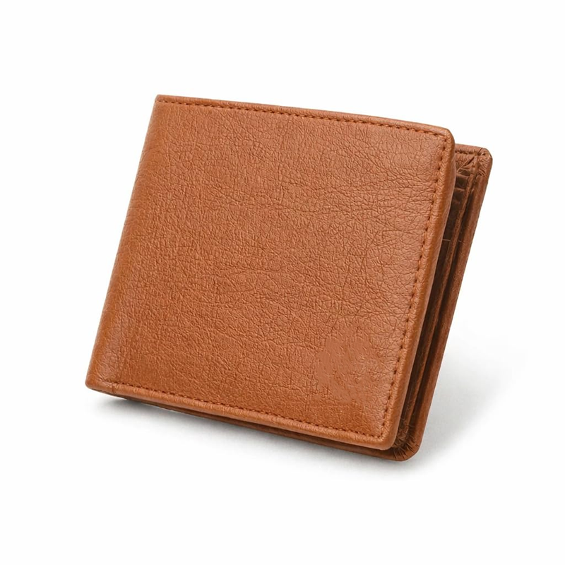 Men’s Vegan Leather Wallet with Coin Pocket | Slim Bifold Wallet for Men | 2 Cash Compartments | 3 Card Slots & 2 Hidden Pockets | Stylish Wallet for