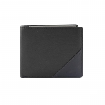 Navy Black Color Groix Over Flap Coin Leather Wallet