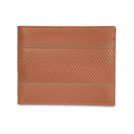Benetton Men RFID Protected Locarno Global Coin Wallet - Tan, No. of Card Slot: 4 | Embossed Global Coin Wallet with Side Closure | Leather