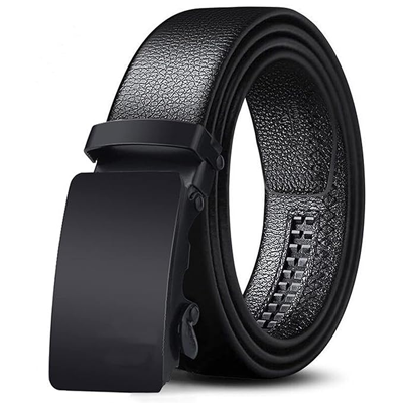 Men's Vegan Leather Belt for Men, Formal/Casual,Autolock,Black | Fit on up to 38 Inches Waist size