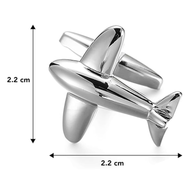 Silver Plated Airplane Plane Jet Pilot Pair Cufflinks for Men Boys Buisness Gift