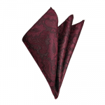 France Men's Designer Pocket Square Paisley Satin Microfiber Free Size