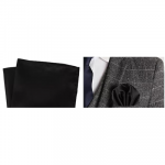 Satin Pocket Squar With Floral Stick Brooch Lapel Pin Boutonniere for Men Women for Office Corporate Party Suit Blazer