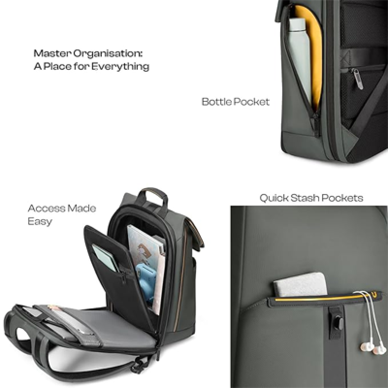 The Venture, Unisex backpack for Work and Travel | Premium Fabric and Water Resistant |Flat-Open design compartment with Laptop & Tablet sleeve