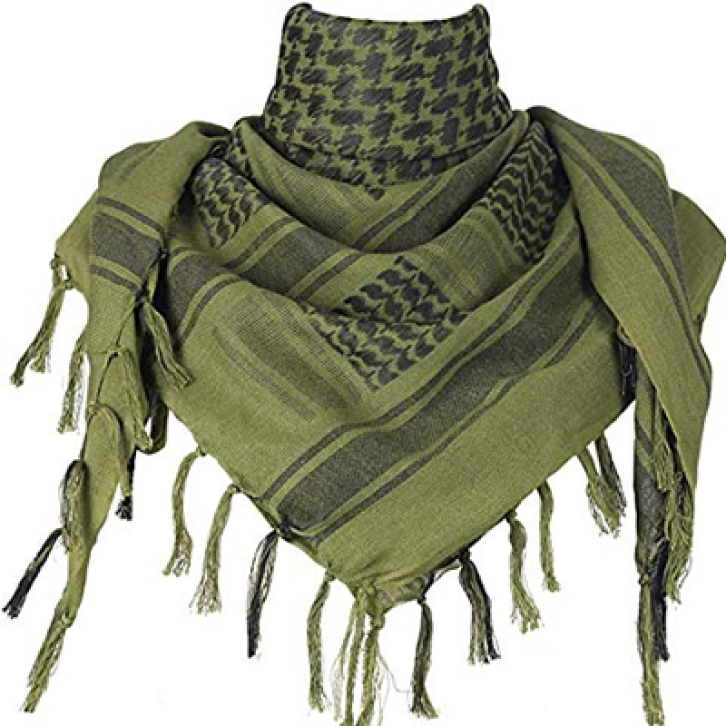 Men's Pure Cotton Arab Shemagh Neck Wrap Arafat Keffiyah Desert Army Wear Head Scarf Stole