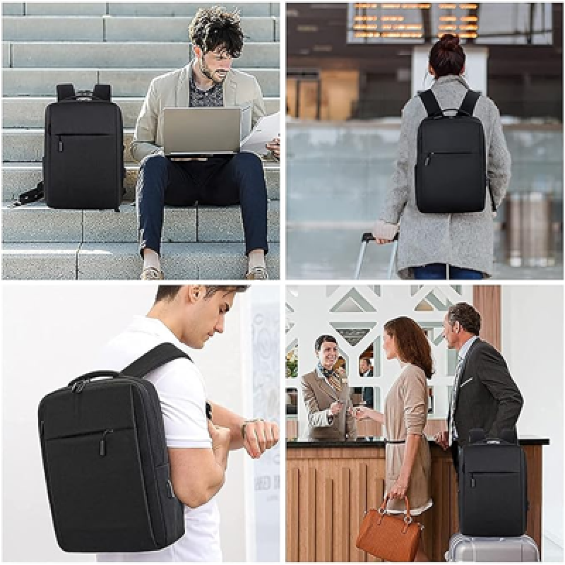 17.3 Inch Lightweight Casual Laptop Backpack with USB Charging Port for Men and Women Waterproof Backpack for Work Travel College