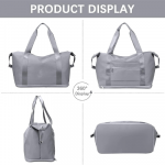 Nylon 41 Cms Imported Foldable Travel Duffle Bag for Women, Expandable Lightweight Waterproof Carry Weekender Overnight Luggage Bag (Grey)