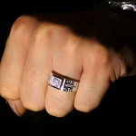Silver Plated Solitaire Adjustable Ring for Men Stainless Steel
