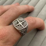 Men's Vintage Pirate Nautical Cross Band Style Biker Ring