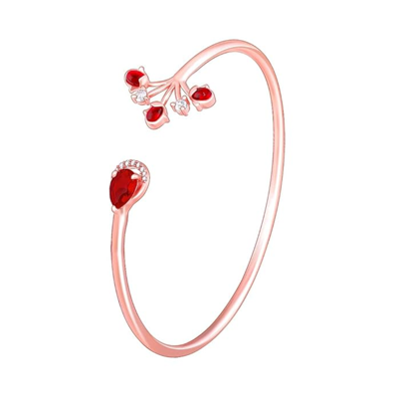 925 Silver Rose Gold Liberty of Love Cuff Bracelet, Adjustable