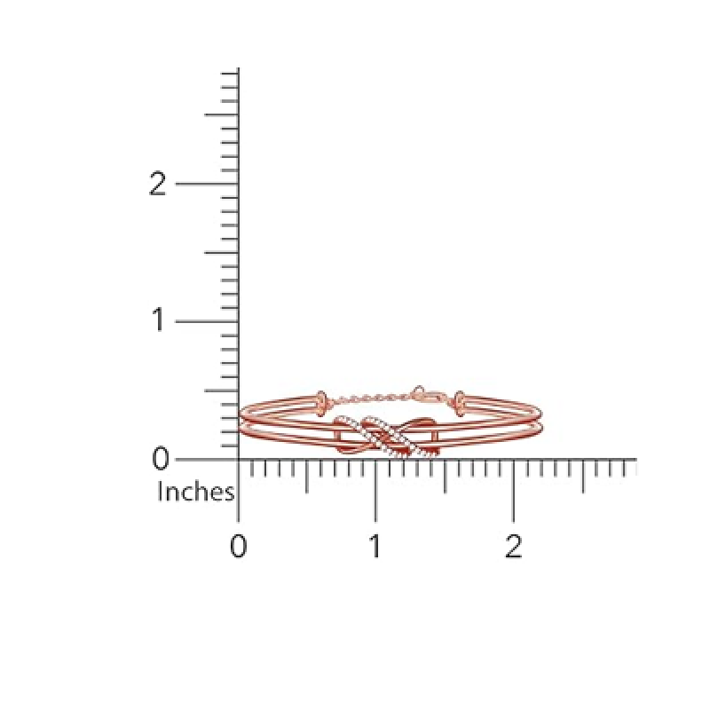 925 Silver Rose Gold Dual Entangle Bracelet, Adjustable
