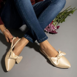 Women’s Flat Sandals – Stylish Slingback Slip-On Bally with Bow Design, Comfortable Casual & Party Footwear