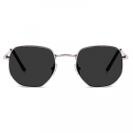 Small Octagonal Polarized Sunglasses for Women Men Classic Retro Metal Frame Polygon Sun Glasses UV400 Protection