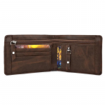 Double Zipper Pu Leather Wallet for Men | 3 Card Slots | 2 Secret Compartments | 2 Currency Compartments | 1 Coin & Zip Pocket