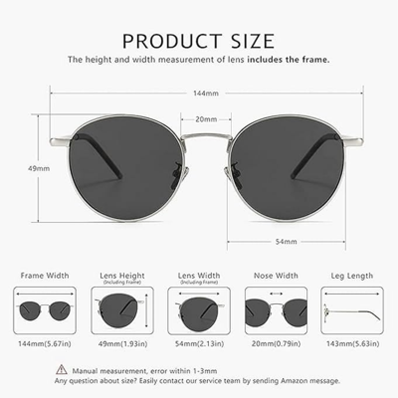 Ponderable UV Protection Coating Round Sunglasses for Men and Women Classic Metal Sun Glasses