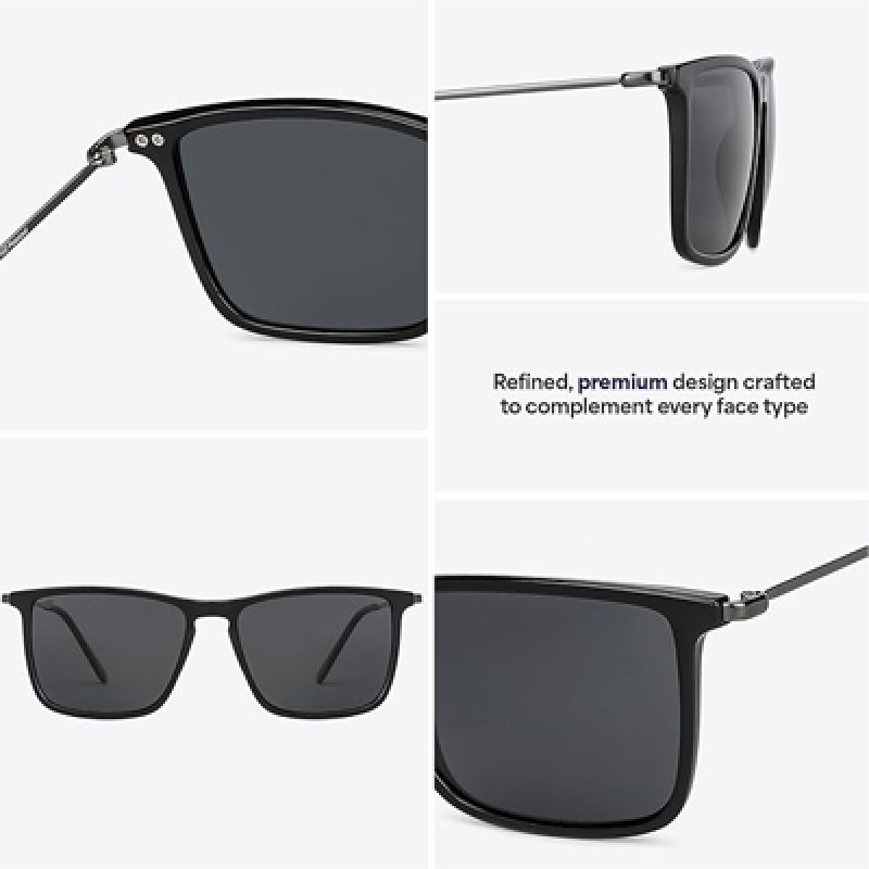 Full Rim Square Stylish Sunglasses | Polarized And UV Protected | For Men And Women | Large