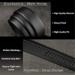 Men's Vegan Leather Belt for Men, Formal/Casual,Autolock,Black | Fit on up to 38 Inches Waist size