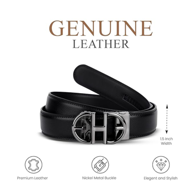 Genuine Leather Belt for Men Formal & Casual Wear - Belts for Men Leather Original, Durable Buckle - Belt for Man