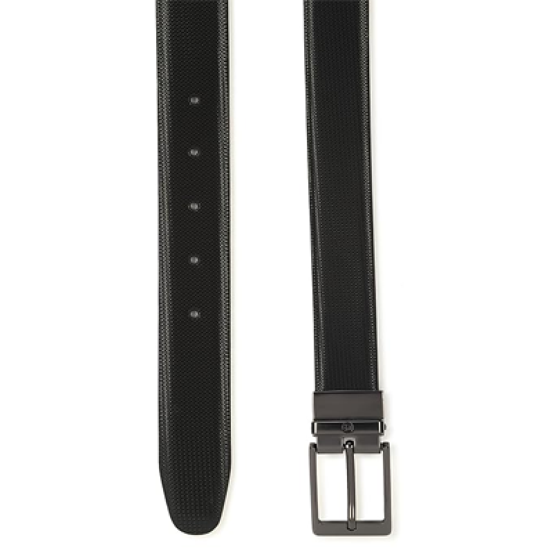 Men's 100% Italian Leather Matt Gun Metal Buckle Formal Reversible Bel