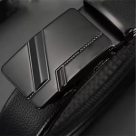 Men’s Auto Lock Vegan Leather Belt | Stylish Adjustable Buckle Belt for Formal & Casual Wear I Fits upto 40 Inches Waist size