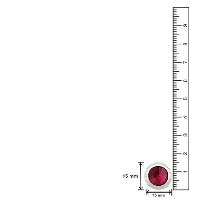 Rhodium Plated Maroon Solitaire Crystal Cufflink for Mens and Boys