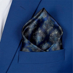 Men's Microsatin Blue Paisley Pocket Square