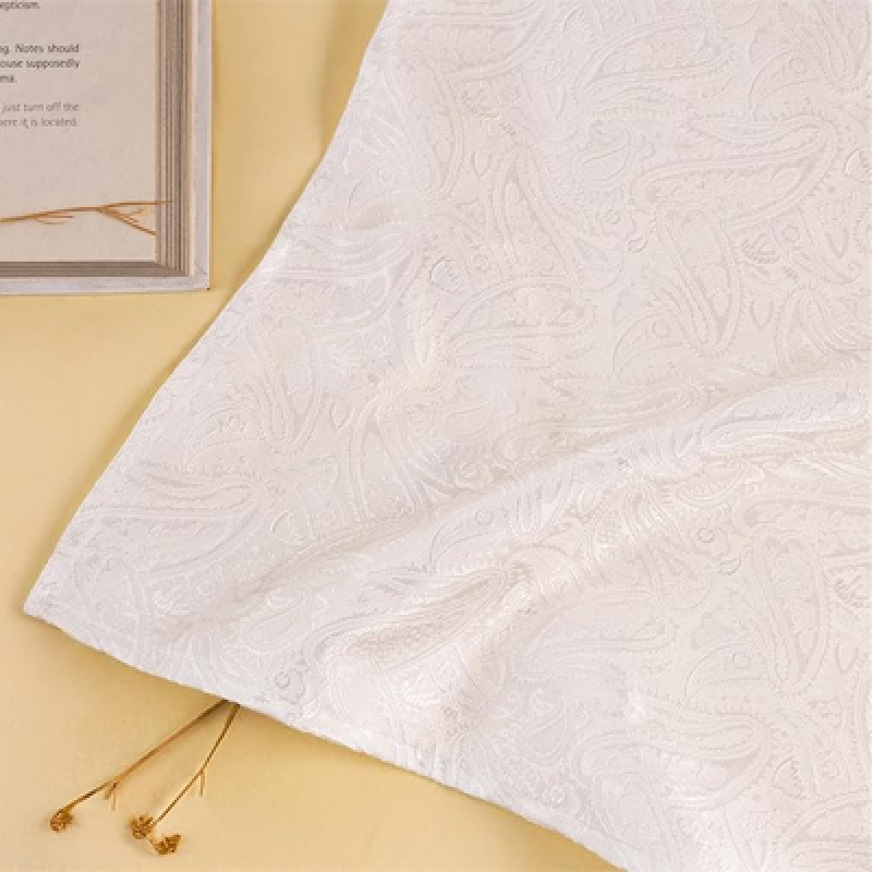 Men's White Paisley Pocket Square
