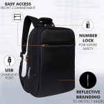 Anti Theft Number Lock Backpack Bag with 15.6 Inch Laptop Compartmen