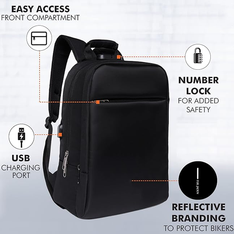 Anti Theft Number Lock Backpack Bag with 15.6 Inch Laptop Compartmen
