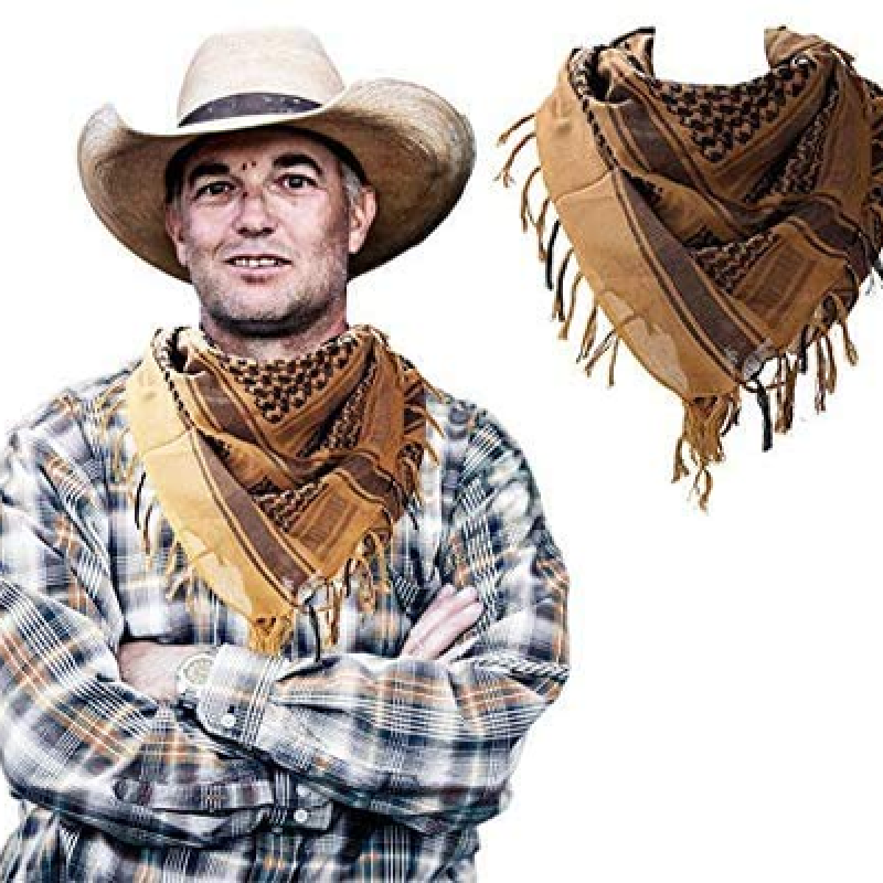 Men's Pure Cotton Arab Shemagh Neck Wrap Arafat Keffiyah Desert Army Wear Head Scarf Stole