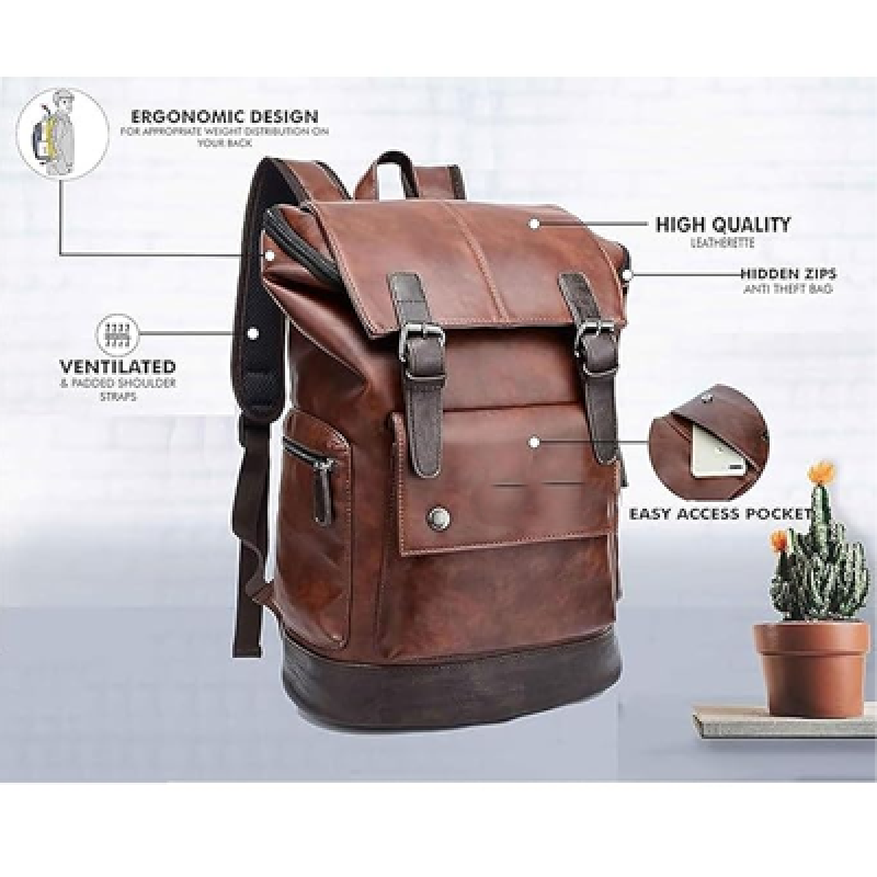 Backpacks Vegan Leather Casual Backpack Multipurpose Travelling Bags Daypacks For Men And Women