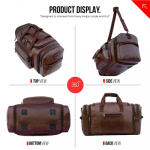 Travel Duffle -Cabin Luggage Bag for Men and Women-Vegan Leather