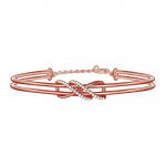 925 Silver Rose Gold Dual Entangle Bracelet, Adjustable