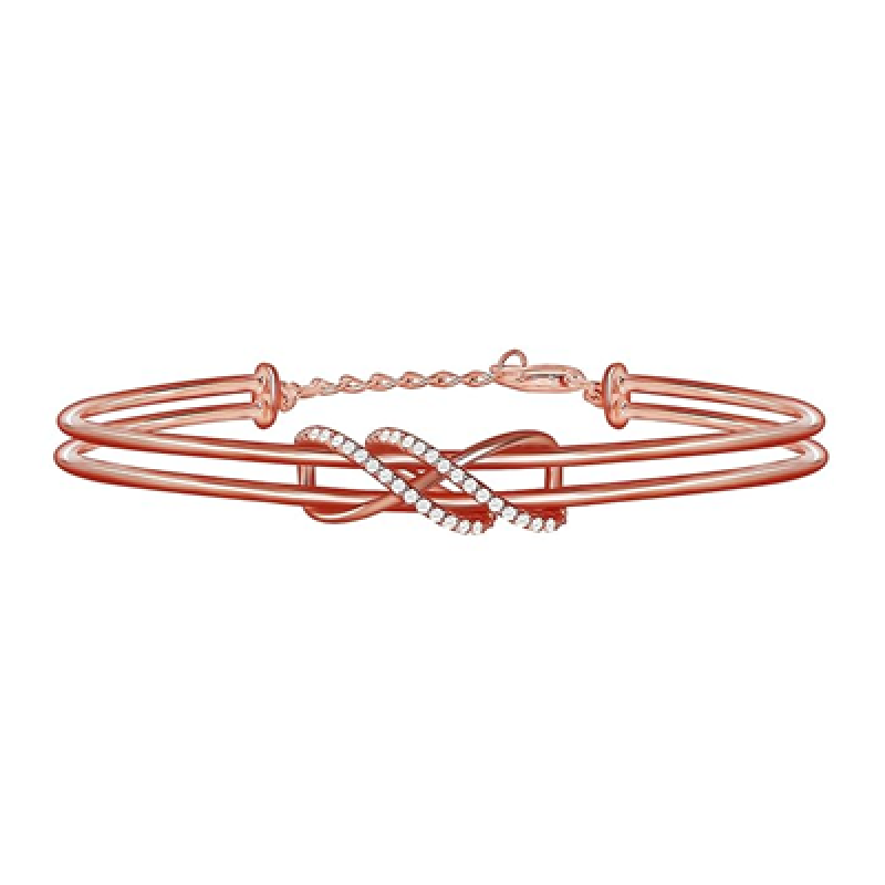 925 Silver Rose Gold Dual Entangle Bracelet, Adjustable