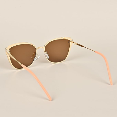 Uv Protected Cateye Sunglasses For Women (Brown Lens|Pink Frame