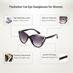 Cat Eye Sunglasses for Women | UV400 Protection Trendy Style Shades | Lightweight Fashion Eyewear for Travel, Driving & Everyday