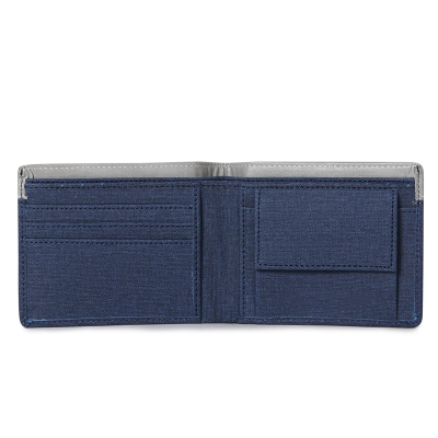 Blue & White Embellished PU Leather Wallet for Men | 3 Card Slots | 2 Currency & Secret Compartments | 1 Coin Pocket