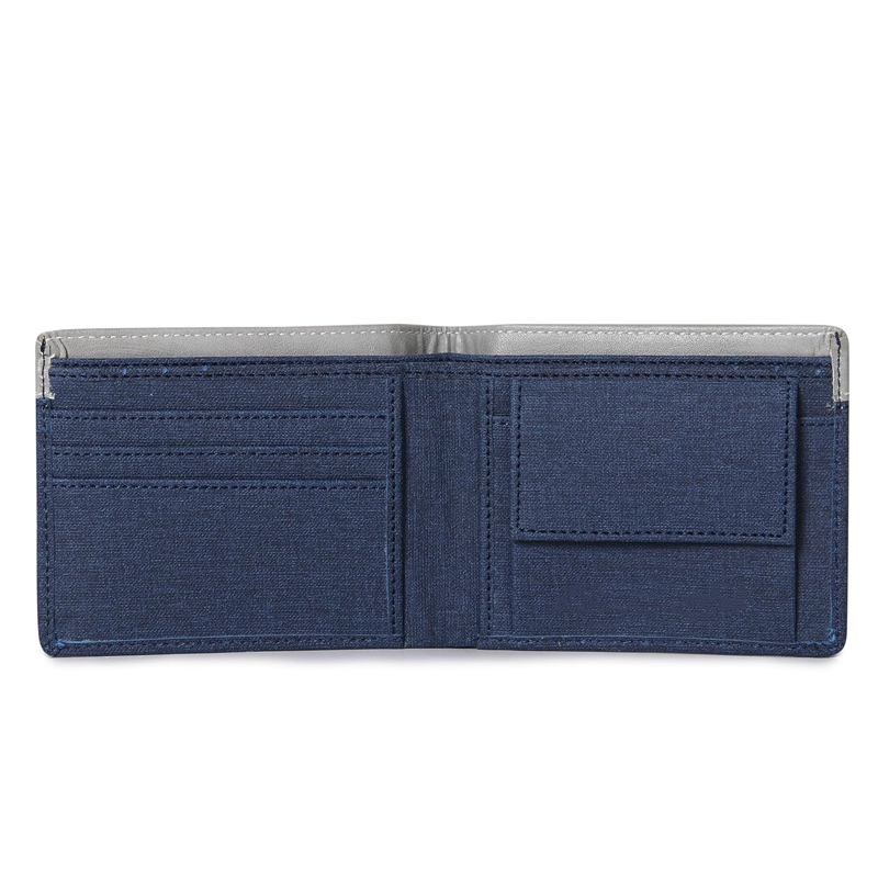 Blue & White Embellished PU Leather Wallet for Men | 3 Card Slots | 2 Currency & Secret Compartments | 1 Coin Pocket