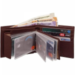 Brown Leather Wallet for Men, Multiple Card Slots, Cash Compartment, Classic Bifold Design, Metro Card and ID Holder