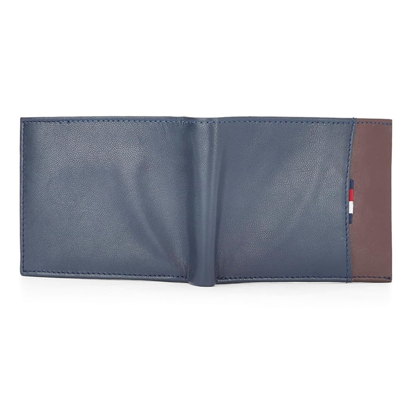 Men's Global Coin Wallet Mudcreek - Navy+Wine | 1 Coin Pocket | 2 Compartments | 4 Cards Slots | Stylish Men's Leather Wallet