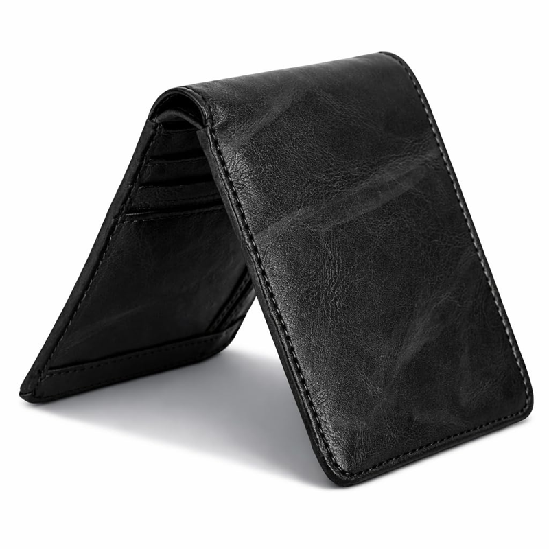Double Zipper Pu Leather Wallet for Men | 3 Card Slots | 2 Secret Compartments | 2 Currency Compartments | 1 Coin & Zip Pocket