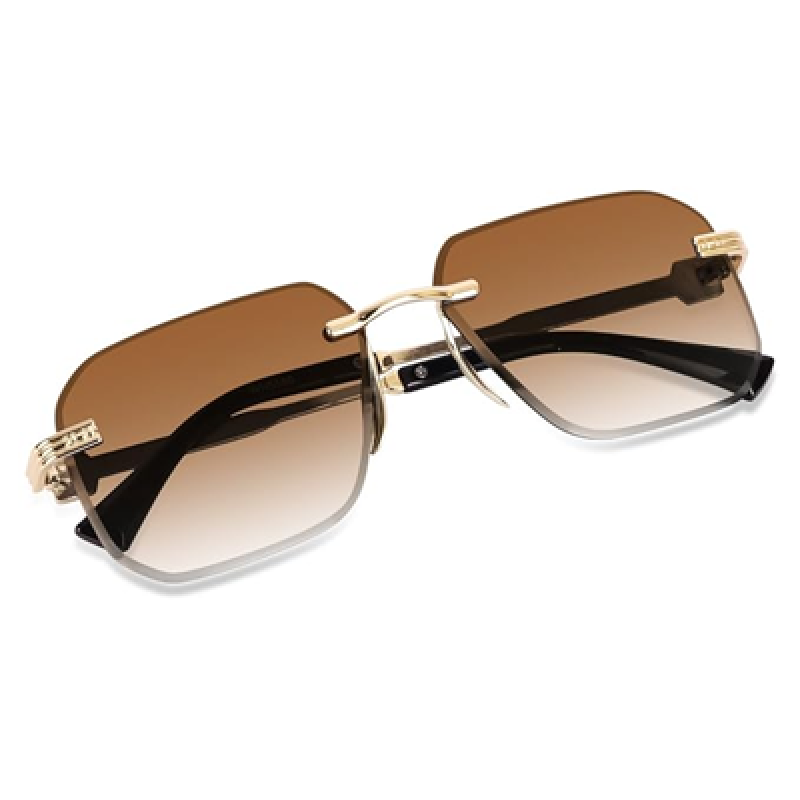 UV Protected Square Rimless Sunglasses for Men