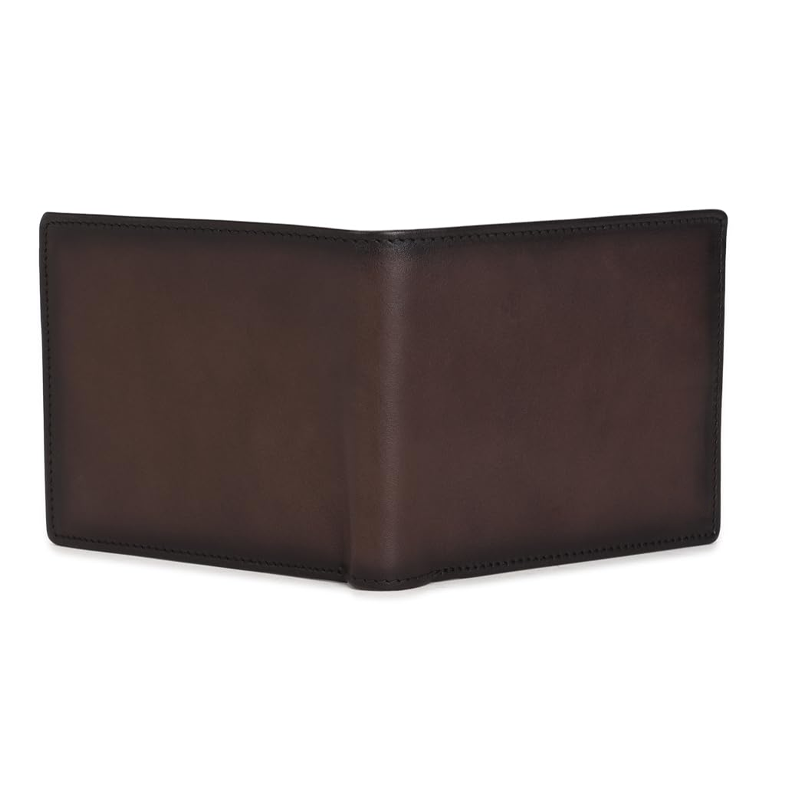 Men Brown Solid Leather Wallet