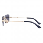 UV Protected Retro Rectangular Rimless Sunglasses for Men and Women
